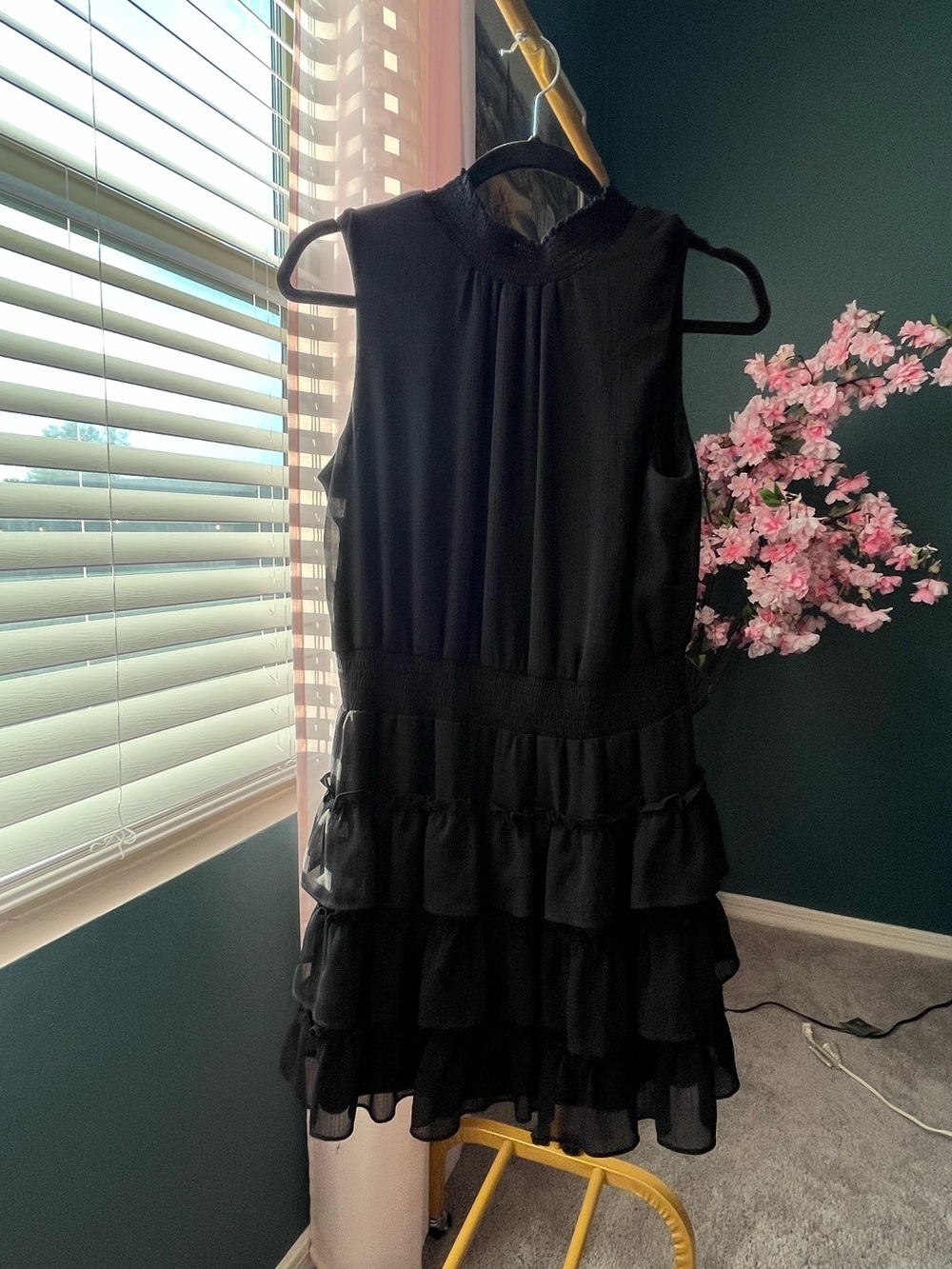1. State Black Sleeveless Tiered Ruffle Dress